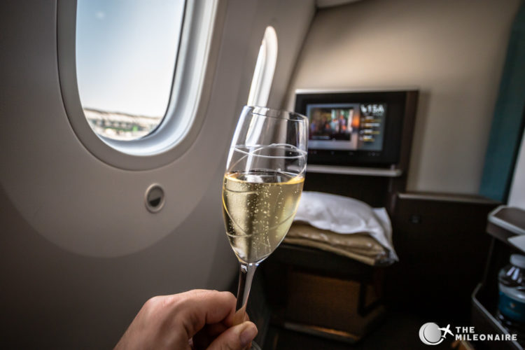 champagne glass plane