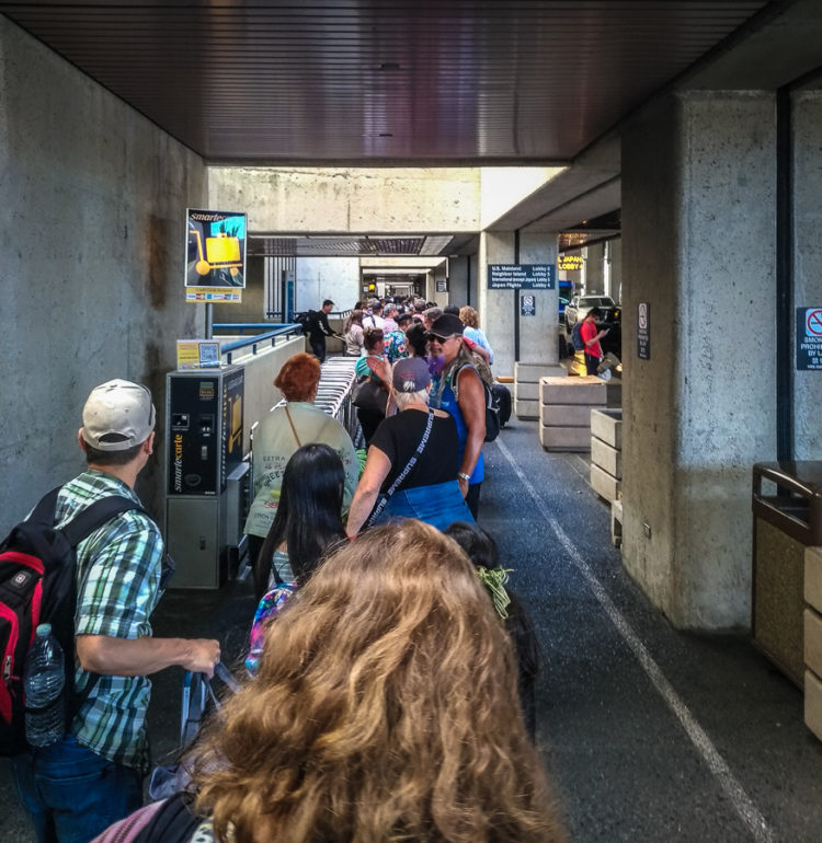 long airport security line