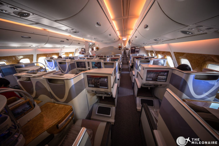 emirates a380 business cabin