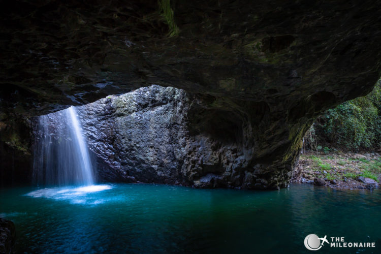 waterfall into water